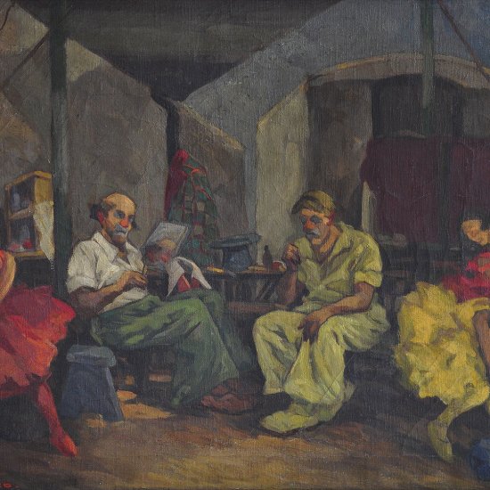 Inv. 871 / Camilo Alberto Lorenzo / Preparándose para la función / MPBA