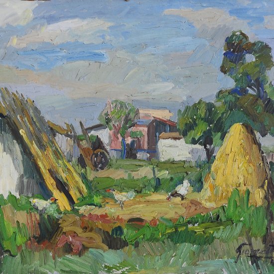 Inv. 714 / Enrique Giorgetti / Paisaje rural / MPBA