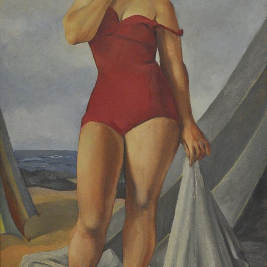 Inv. 915 / José Horacio Martínez Ferrer / Bañista con malla roja / MPBA