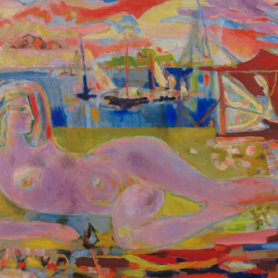 Inv. 1603 / Leopoldo Presas / Desnudo en la playa / MPBA