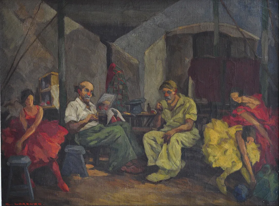 Inv. 871 / Camilo Alberto Lorenzo / Preparándose para la función / MPBA