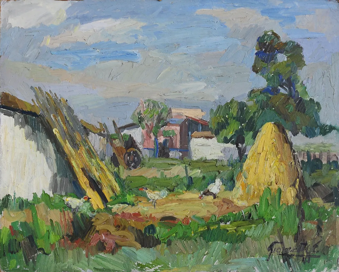 Inv. 714 / Enrique Giorgetti / Paisaje rural / MPBA