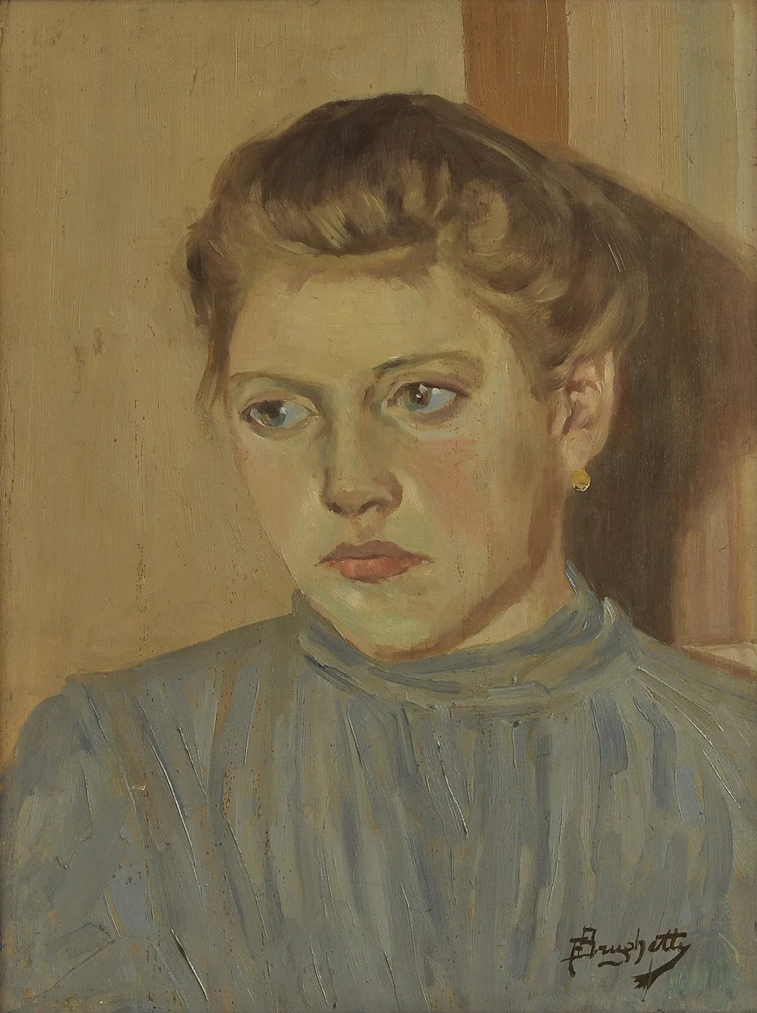 Inv. 954 / Faustino Brughetti / Cabeza de muchacha / MPBA