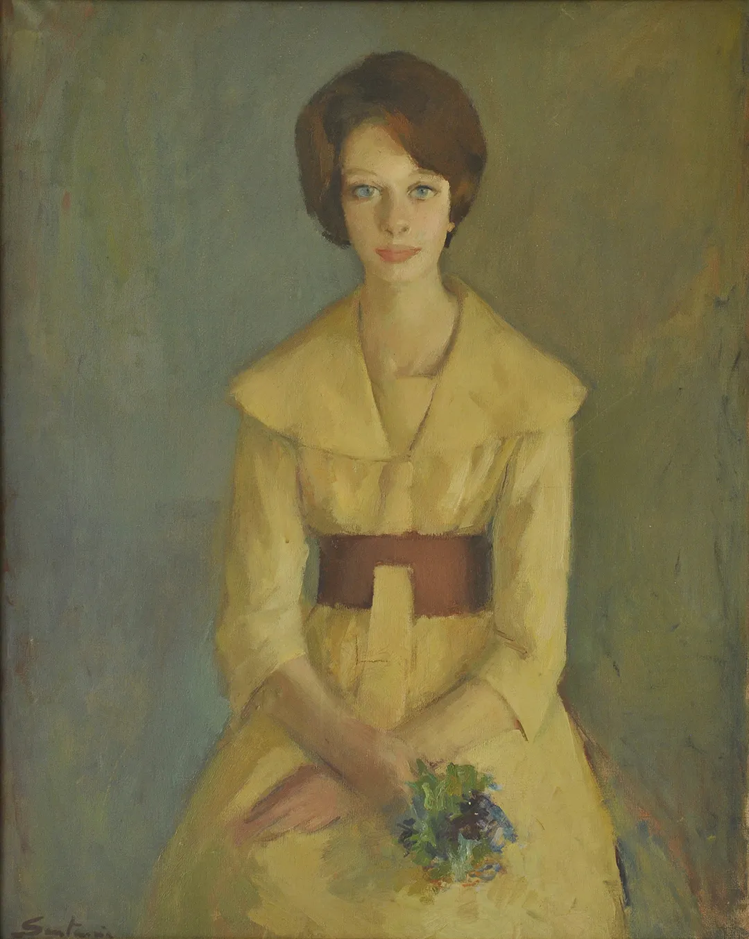 Inv. 1691 / Fidel Santamaría / Niña en amarillo / MPBA
