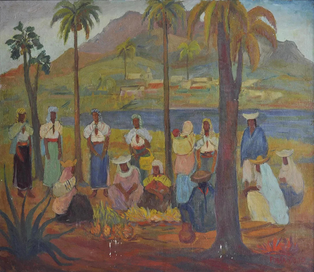 Inv. 1272 / Francisco De Santo / Feria en Otavalo / MPBA