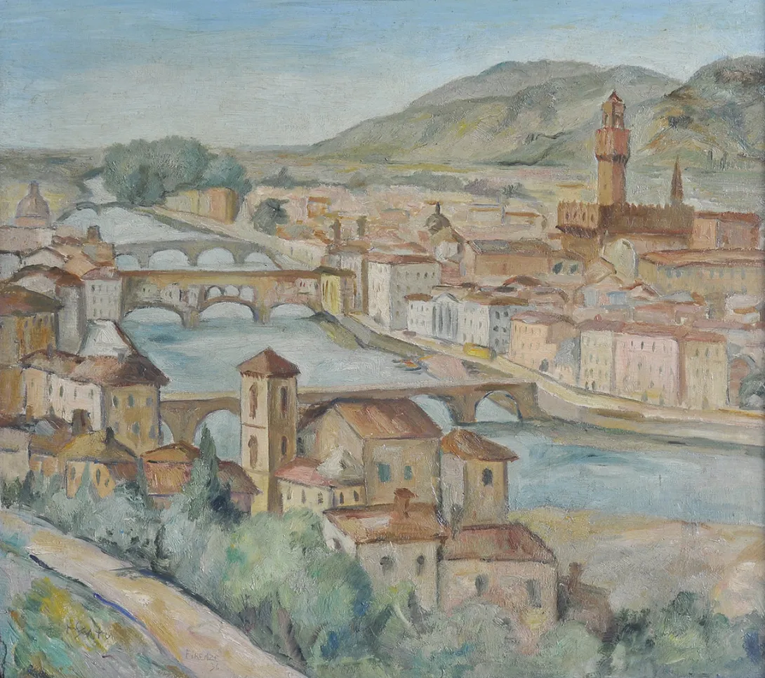 Inv. 665 / Francisco De Santo / Paisaje de Florencia / MPBA