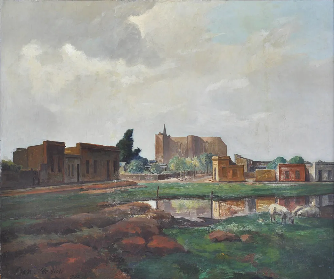 Inv. 229 / Francisco Vecchioli / Paisaje de La Plata / MPBA