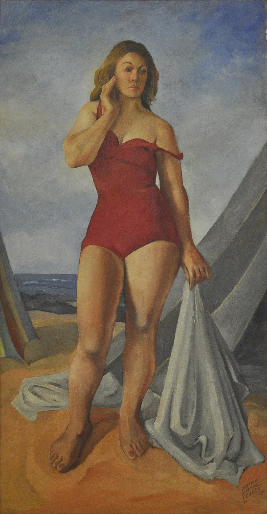 Inv. 915 / José Horacio Martínez Ferrer / Bañista con malla roja / MPBA