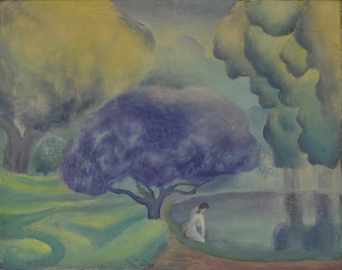 Inv. 1034 / Miguel Burgoa Videla / El jardín morado / MPBA