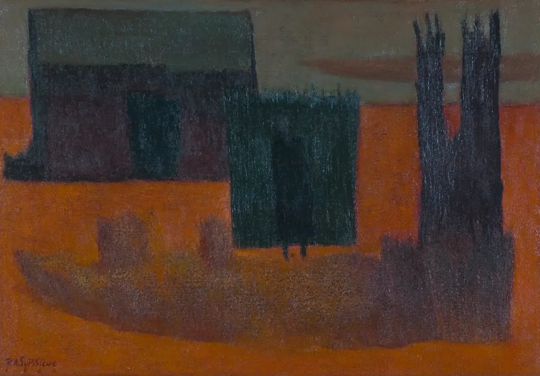 Inv. 1747 / Ricardo Supisiche / El rancho rojo /MPBA